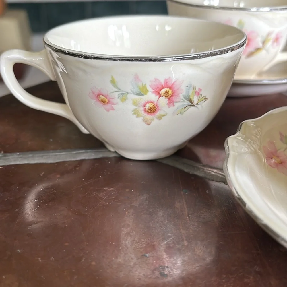 Homer Laughlin Virginia Rose Cups, Saucers and Bowls - Picture 3 of 12